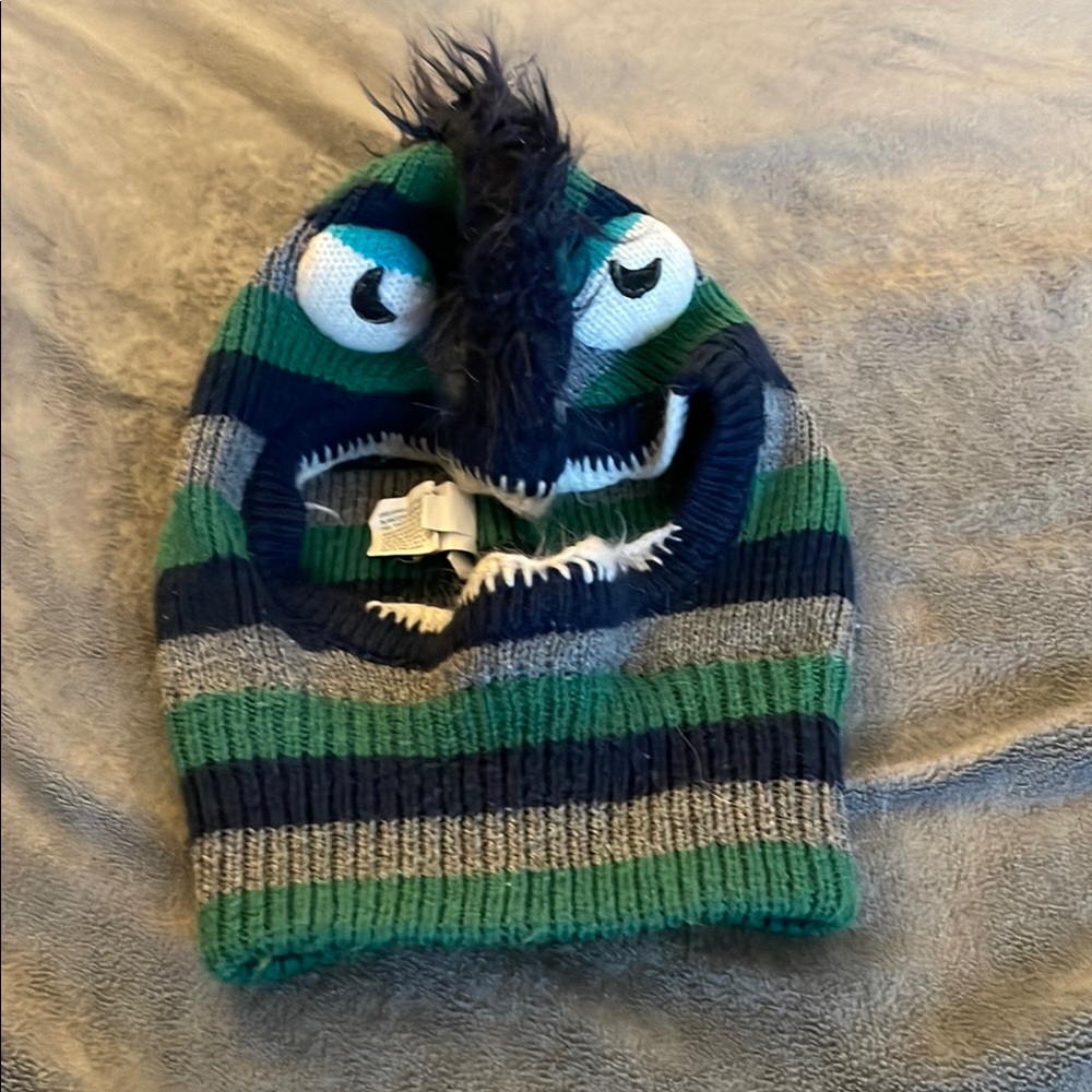 Target Green and Blue Monster Knit Hat with Playful Design